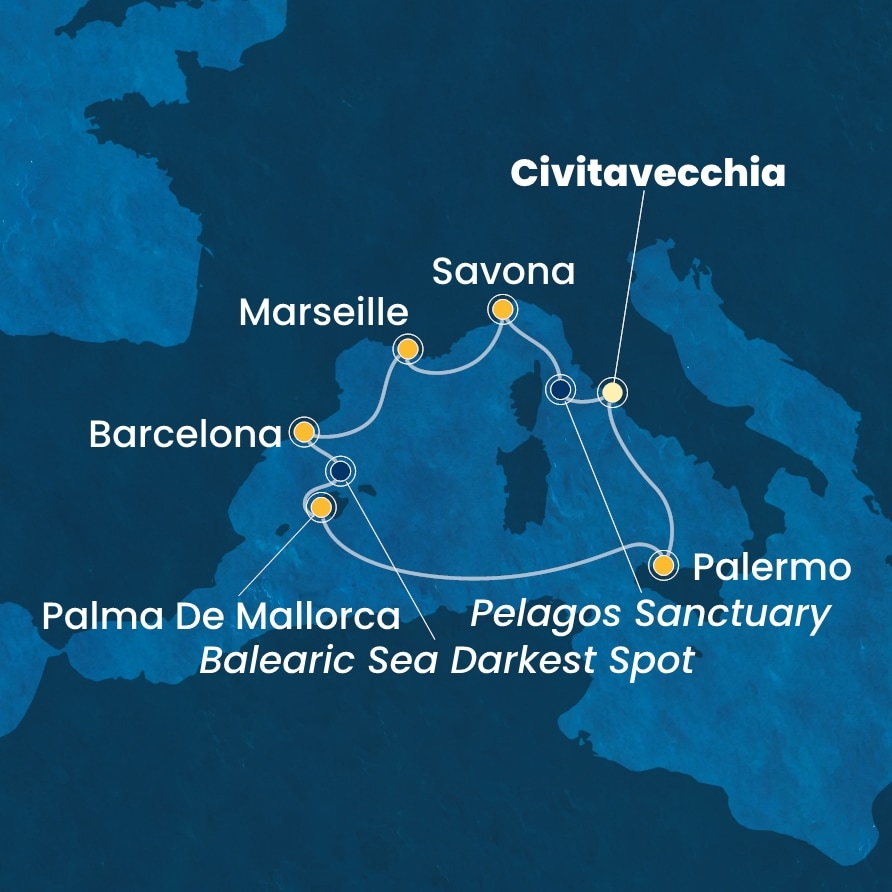 Costa Toscana - Croaziera  Marsilia, Barcelona, Palma de Mallorca si Palermo